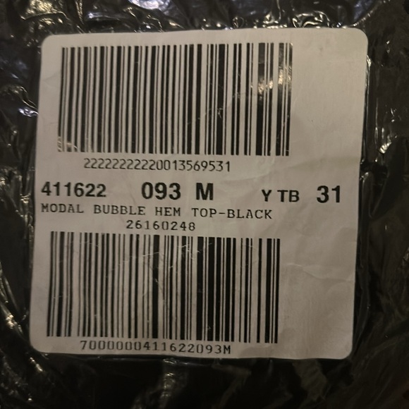 Victoria Secret Modal Bubble Hem Long Sleeve Top- Blk - NWT - Picture 5 of 5